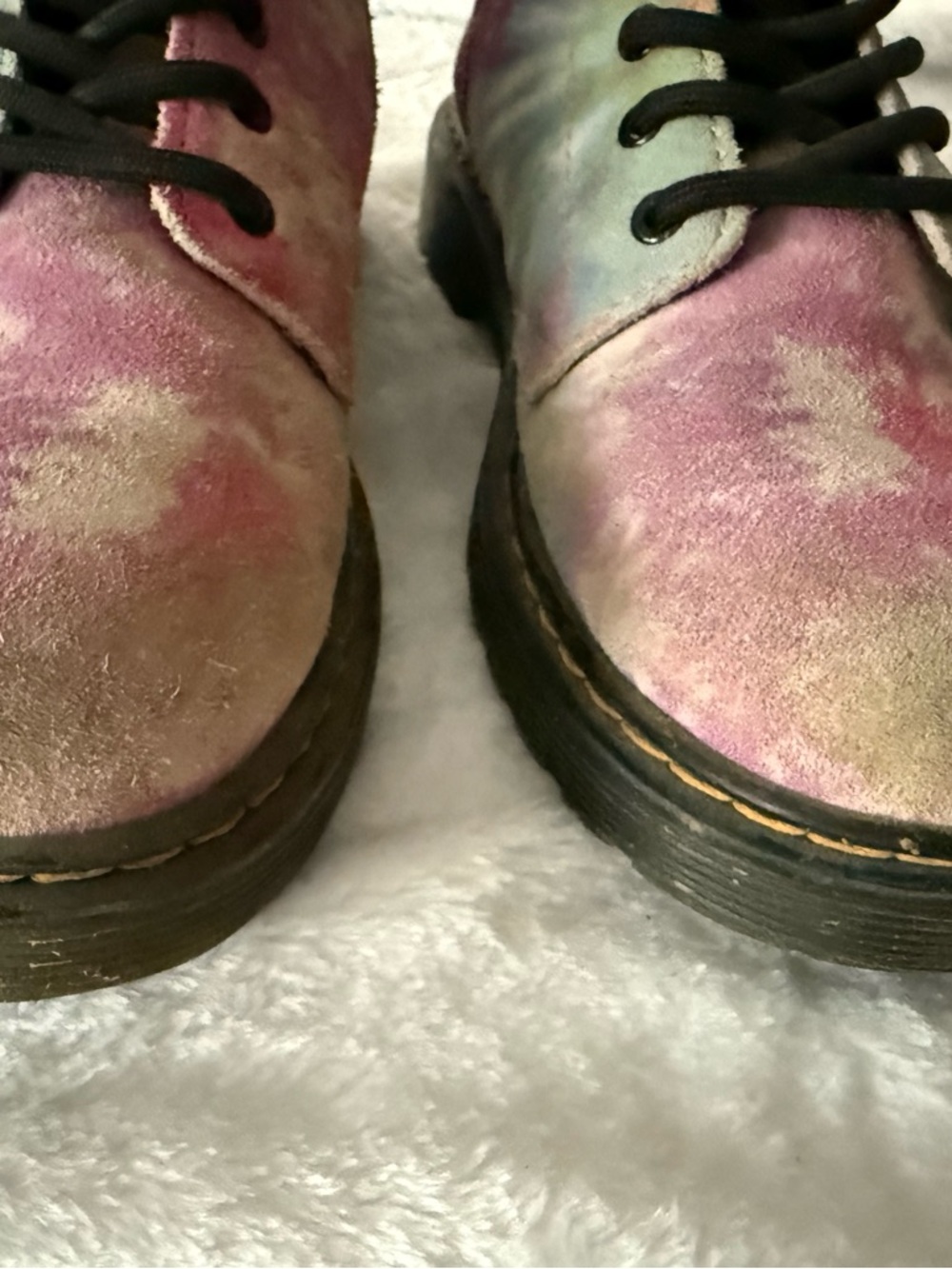 Doc Dr Martens Soft Suede 1460 Youth Tie Dye Girls Lace Up Boots 3 - Picture 3 of 13
